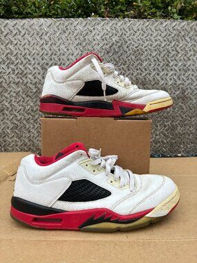 Nike Air Jordan 5 Retro Low Fire Red 2016 819171 101 Men's Sneakers Size 10.5